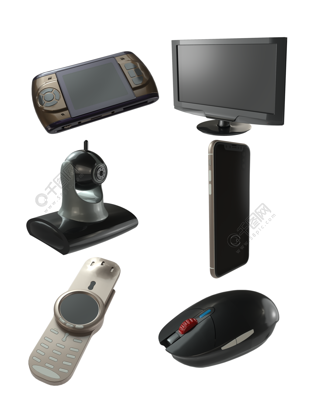 簡約風格電子產(chǎn)品及配件PNG模板免費下載